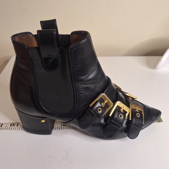 Laurence Dacade Paris Buckle Low Ankle Slip On Chelsea Style Boot EU 36 US 6 - Picture 10 of 11